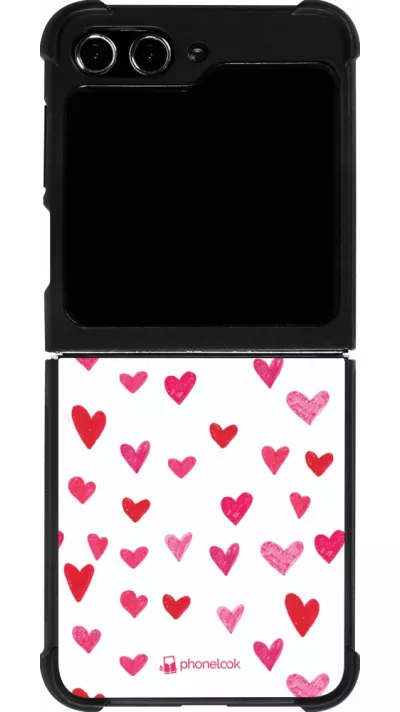 Samsung Galaxy Z Flip5 Case Hülle - Silikon schwarz Valentine 2022 Many pink hearts