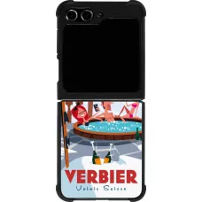 Coque Samsung Galaxy Z Flip5 - Silicone rigide noir Verbier Mountain Jacuzzi