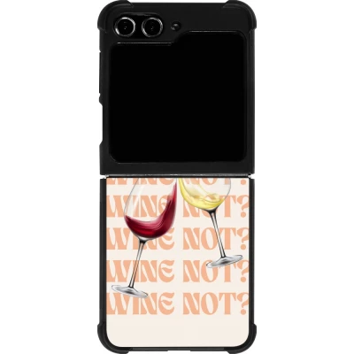 Coque Samsung Galaxy Z Flip5 - Silicone rigide noir Wine not