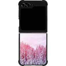 Samsung Galaxy Z Flip5 Case Hülle - Silikon schwarz Winter 22 Pink Forest