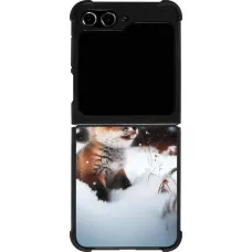 Samsung Galaxy Z Flip5 Case Hülle - Silikon schwarz Weihnachten 2023 Fuechslein Tanne