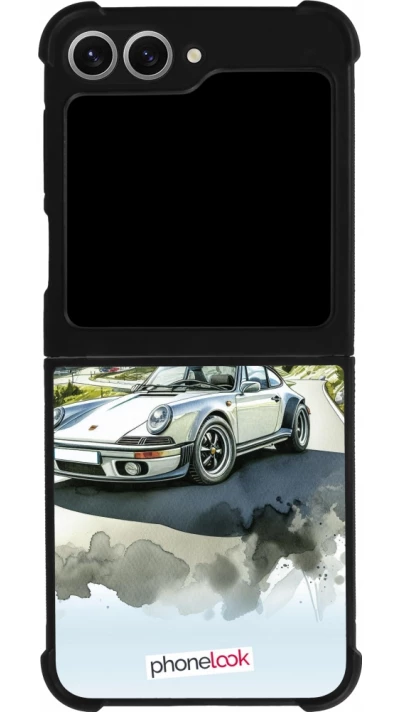 Samsung Galaxy Z Flip6 Case Hülle - Silikon schwarz Porsche 911 Berg Aquarell