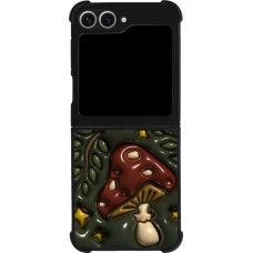Coque Samsung Galaxy Z Flip6 - Silicone rigide noir Autumn 26 3D mushrooms