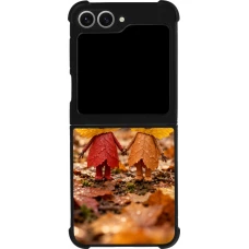 Coque Samsung Galaxy Z Flip6 - Silicone rigide noir Autumn 26 Couple of leaves