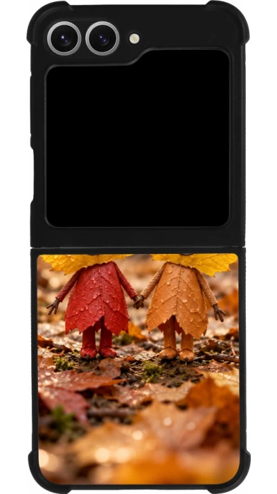 Coque Samsung Galaxy Z Flip6 - Silicone rigide noir Autumn 26 Couple of leaves