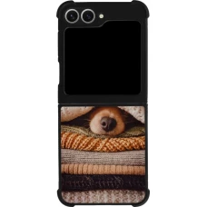 Coque Samsung Galaxy Z Flip6 - Silicone rigide noir Autumn 26 Dog under the covers