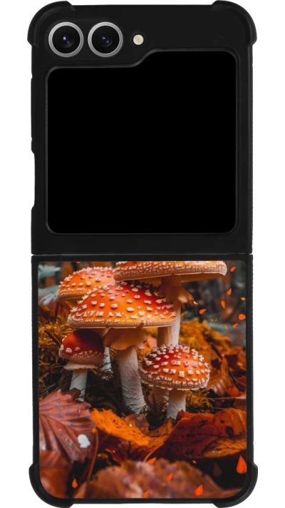 Coque Samsung Galaxy Z Flip6 - Silicone rigide noir Autumn 26 Mushrooms in the woods