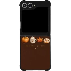 Coque Samsung Galaxy Z Flip6 - Silicone rigide noir Autumn 26 Pumpkin season