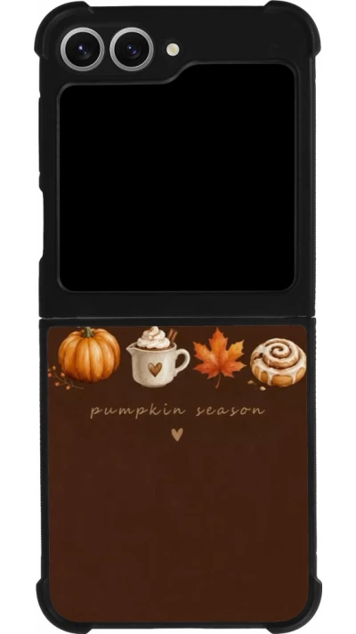 Coque Samsung Galaxy Z Flip6 - Silicone rigide noir Autumn 26 Pumpkin season