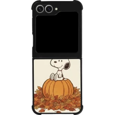 Coque Samsung Galaxy Z Flip6 - Silicone rigide noir Autumn 26 Snoopy autumn