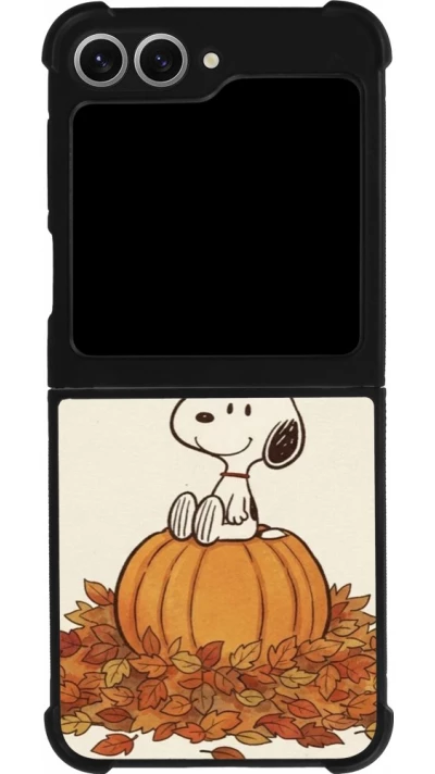 Coque Samsung Galaxy Z Flip6 - Silicone rigide noir Autumn 26 Snoopy autumn
