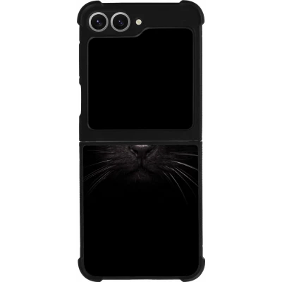 Coque Samsung Galaxy Z Flip6 - Silicone rigide noir Cat eyes