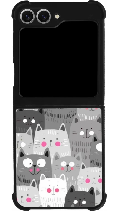 Samsung Galaxy Z Flip6 Case Hülle - Silikon schwarz Katzenschwärme