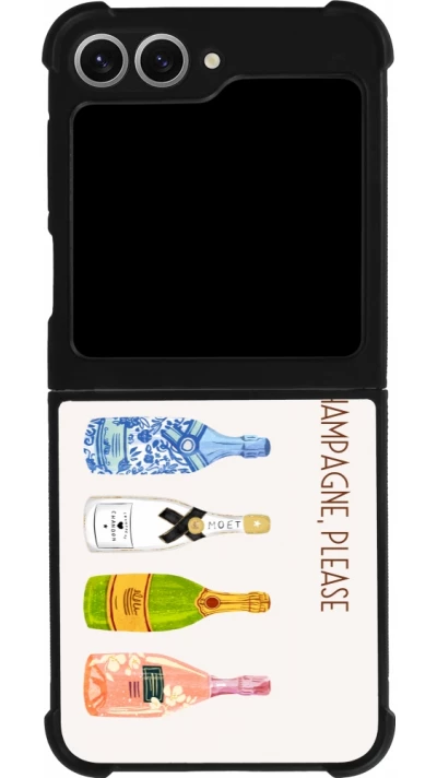 Coque Samsung Galaxy Z Flip6 - Silicone rigide noir Champagne Please