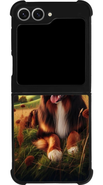 Coque Samsung Galaxy Z Flip6 - Silicone rigide noir Chien Campagne Suisse