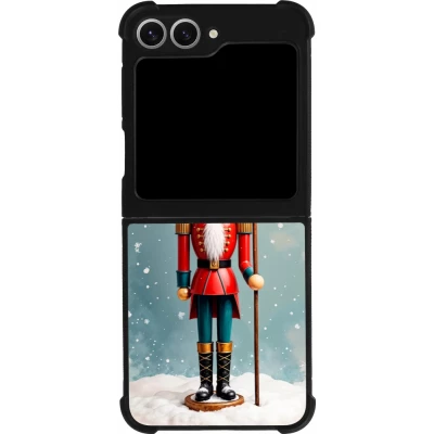 Samsung Galaxy Z Flip6 Case Hülle - Silikon schwarz Christmas 25 Nutcracker Snow