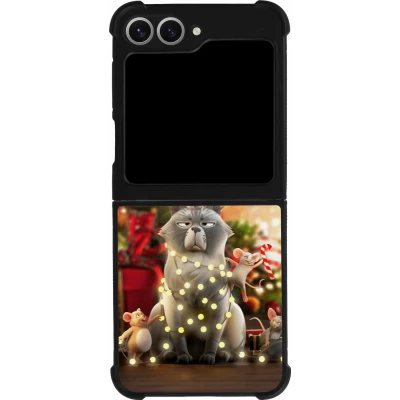 Samsung Galaxy Z Flip6 Case Hülle - Silikon schwarz Christmas 25 Xmas Cat