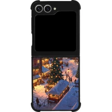Coque Samsung Galaxy Z Flip6 - Silicone rigide noir Christmas 25 Xmas Village