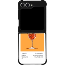 Coque Samsung Galaxy Z Flip6 - Silicone rigide noir Cocktail recette Aperol Spritz