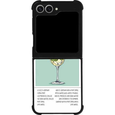 Coque Samsung Galaxy Z Flip6 - Silicone rigide noir Cocktail recette Hugo