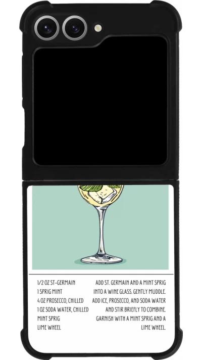 Coque Samsung Galaxy Z Flip6 - Silicone rigide noir Cocktail recette Hugo