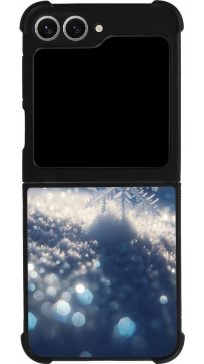 Samsung Galaxy Z Flip6 Case Hülle - Silikon schwarz Schneeflocke Solar Glanz
