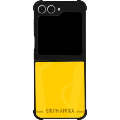 Coque Samsung Galaxy Z Flip6 - Silicone rigide noir Maillot de football Afrique du Sud 2026 personnalisable