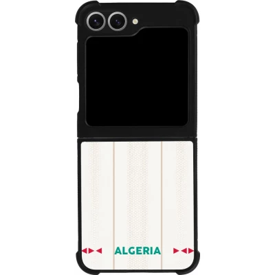 Coque Samsung Galaxy Z Flip6 - Silicone rigide noir Maillot de football Algérie 2026 personnalisable