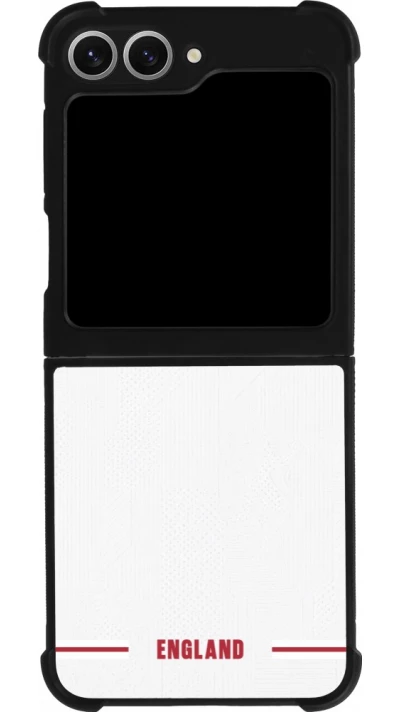 Coque Samsung Galaxy Z Flip6 - Silicone rigide noir Maillot de football Angleterre 2026 personnalisable