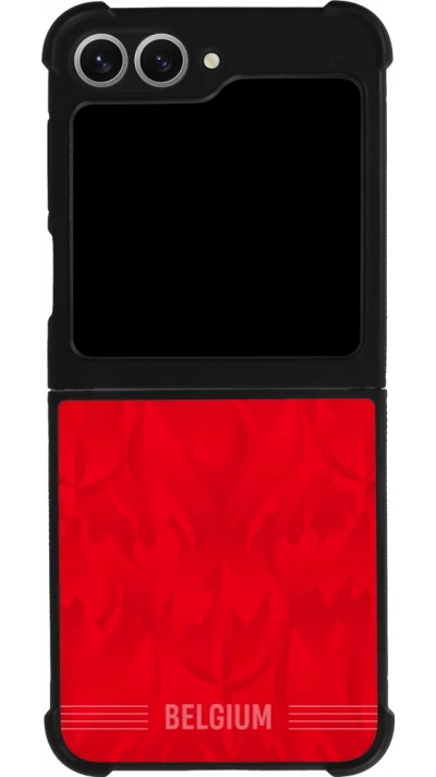 Coque Samsung Galaxy Z Flip6 - Silicone rigide noir Maillot de football Belgique 2026 personnalisable