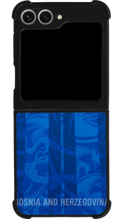 Coque Samsung Galaxy Z Flip6 - Silicone rigide noir Maillot de football Bosnie-Herzégovine 2026 personnalisable