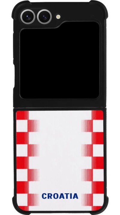 Samsung Galaxy Z Flip6 Case Hülle - Silikon schwarz Kroatien 2026 personalisierbares Fussballtrikot