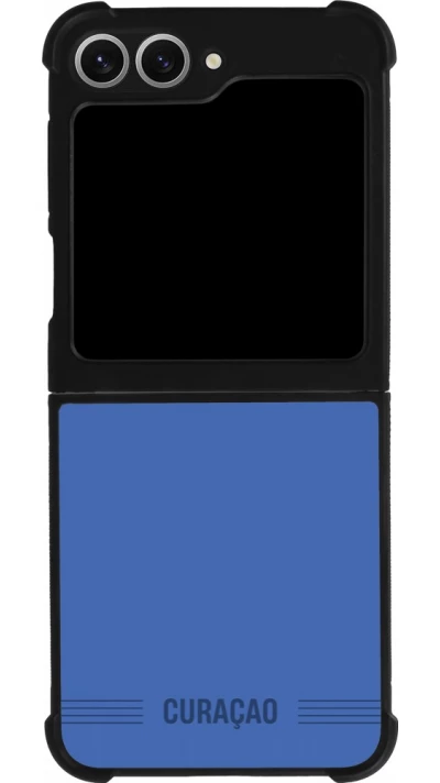 Coque Samsung Galaxy Z Flip6 - Silicone rigide noir Maillot de football Curaçao 2026 personnalisable