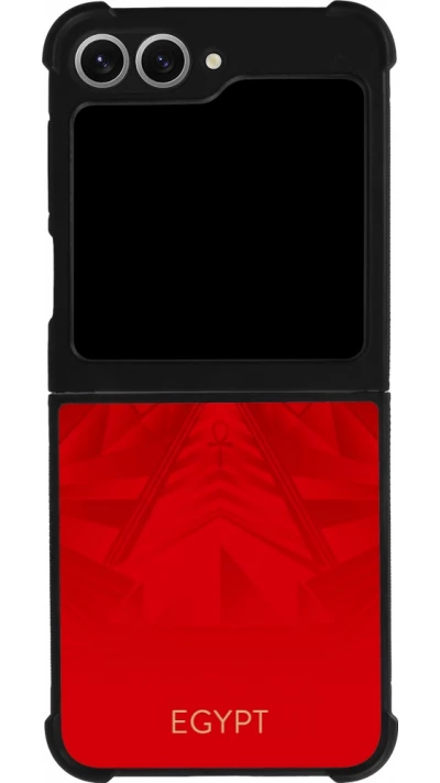 Coque Samsung Galaxy Z Flip6 - Silicone rigide noir Maillot de football Égypte 2026 personnalisable