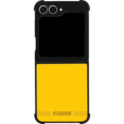 Coque Samsung Galaxy Z Flip6 - Silicone rigide noir Maillot de football Équateur 2026 personnalisable