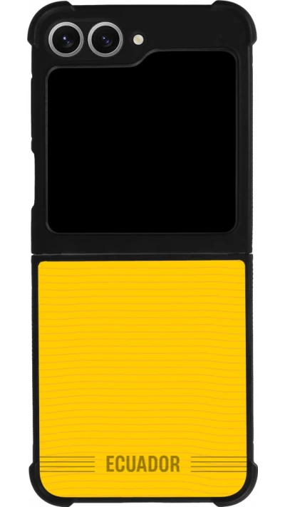 Coque Samsung Galaxy Z Flip6 - Silicone rigide noir Maillot de football Équateur 2026 personnalisable