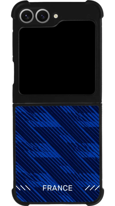 Coque Samsung Galaxy Z Flip6 - Silicone rigide noir Maillot de football France 2026 personnalisable