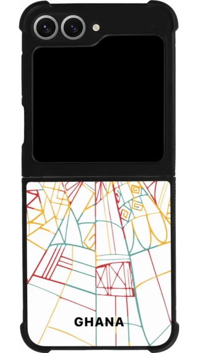 Coque Samsung Galaxy Z Flip6 - Silicone rigide noir Maillot de football Ghana 2026 personnalisable