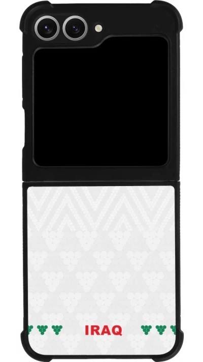 Coque Samsung Galaxy Z Flip6 - Silicone rigide noir Maillot de football Irak 2026 personnalisable