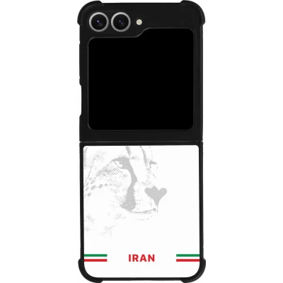 Coque Samsung Galaxy Z Flip6 - Silicone rigide noir Maillot de football Iran 2026 personnalisable