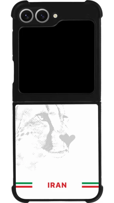 Coque Samsung Galaxy Z Flip6 - Silicone rigide noir Maillot de football Iran 2026 personnalisable