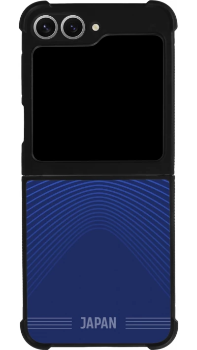 Coque Samsung Galaxy Z Flip6 - Silicone rigide noir Maillot de football Japon 2026 personnalisable