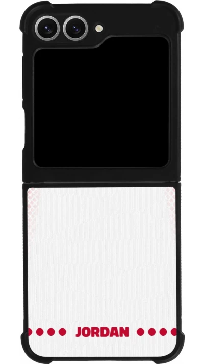Coque Samsung Galaxy Z Flip6 - Silicone rigide noir Maillot de football Jordanie 2026 personnalisable