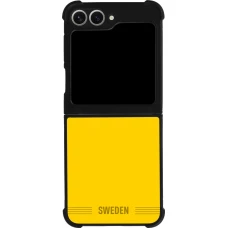 Coque Samsung Galaxy Z Flip6 - Silicone rigide noir Maillot de football Suède 2026 personnalisable