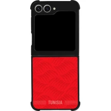 Coque Samsung Galaxy Z Flip6 - Silicone rigide noir Maillot de football Tunisie 2026 personnalisable