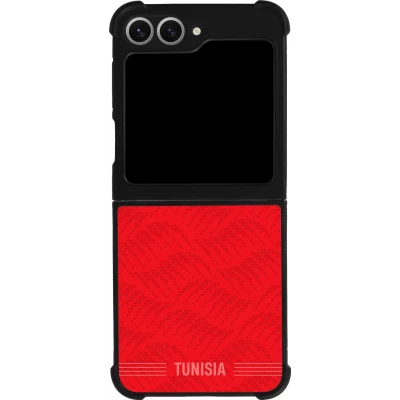 Coque Samsung Galaxy Z Flip6 - Silicone rigide noir Maillot de football Tunisie 2026 personnalisable
