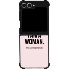 Samsung Galaxy Z Flip6 Case Hülle - Silikon schwarz I am a woman