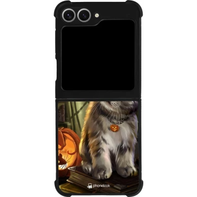 Coque Samsung Galaxy Z Flip6 - Silicone rigide noir Halloween 21 Witch cat