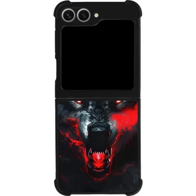 Samsung Galaxy Z Flip6 Case Hülle - Silikon schwarz Halloween 2024 mad werewolf