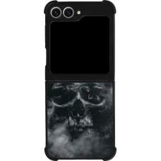 Coque Samsung Galaxy Z Flip6 - Silicone rigide noir Halloween 2024 smoky skull